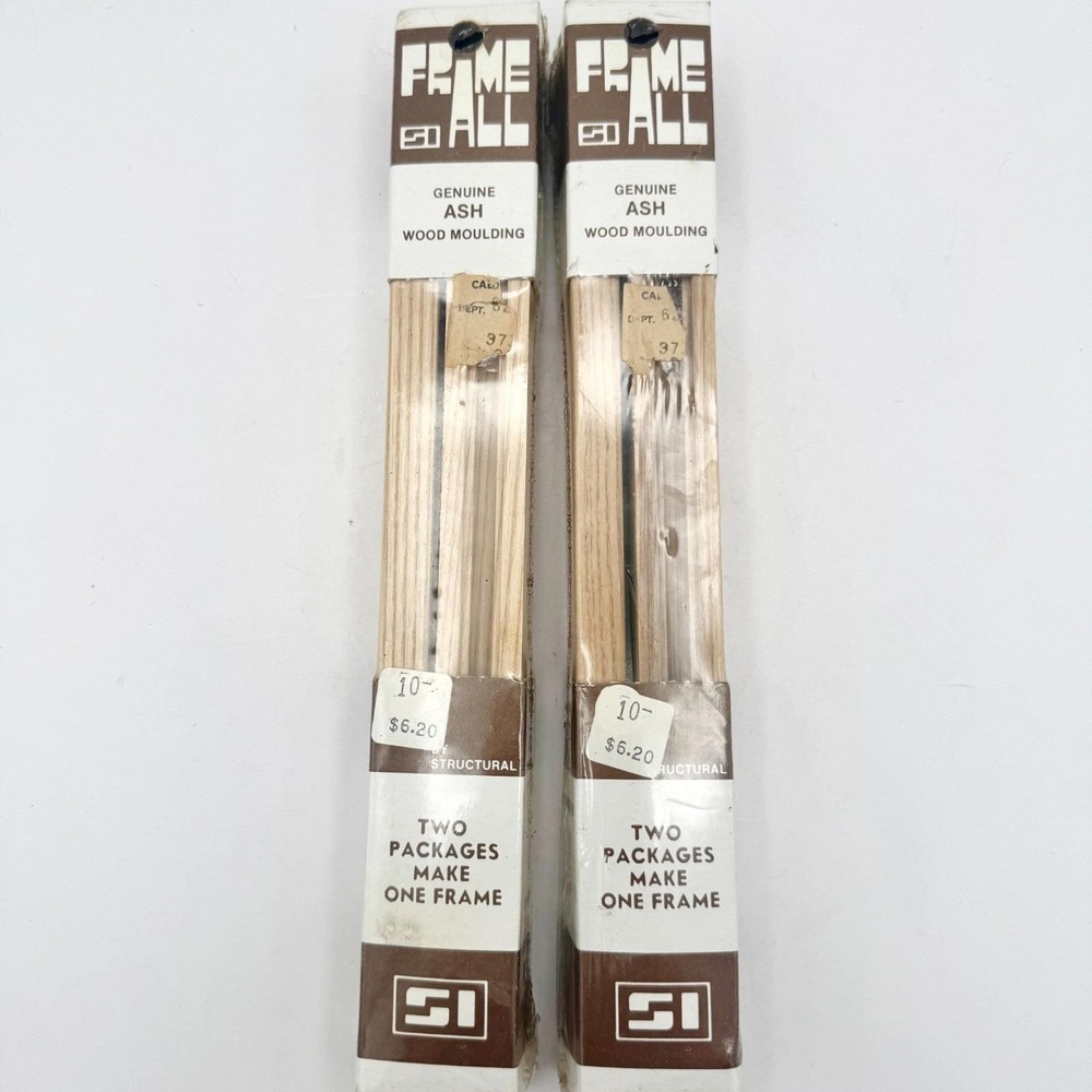 Vintage 2 Frame-All Genuine Ash Wood Moulding Sets Sealed NOS Hicksville NY USA
